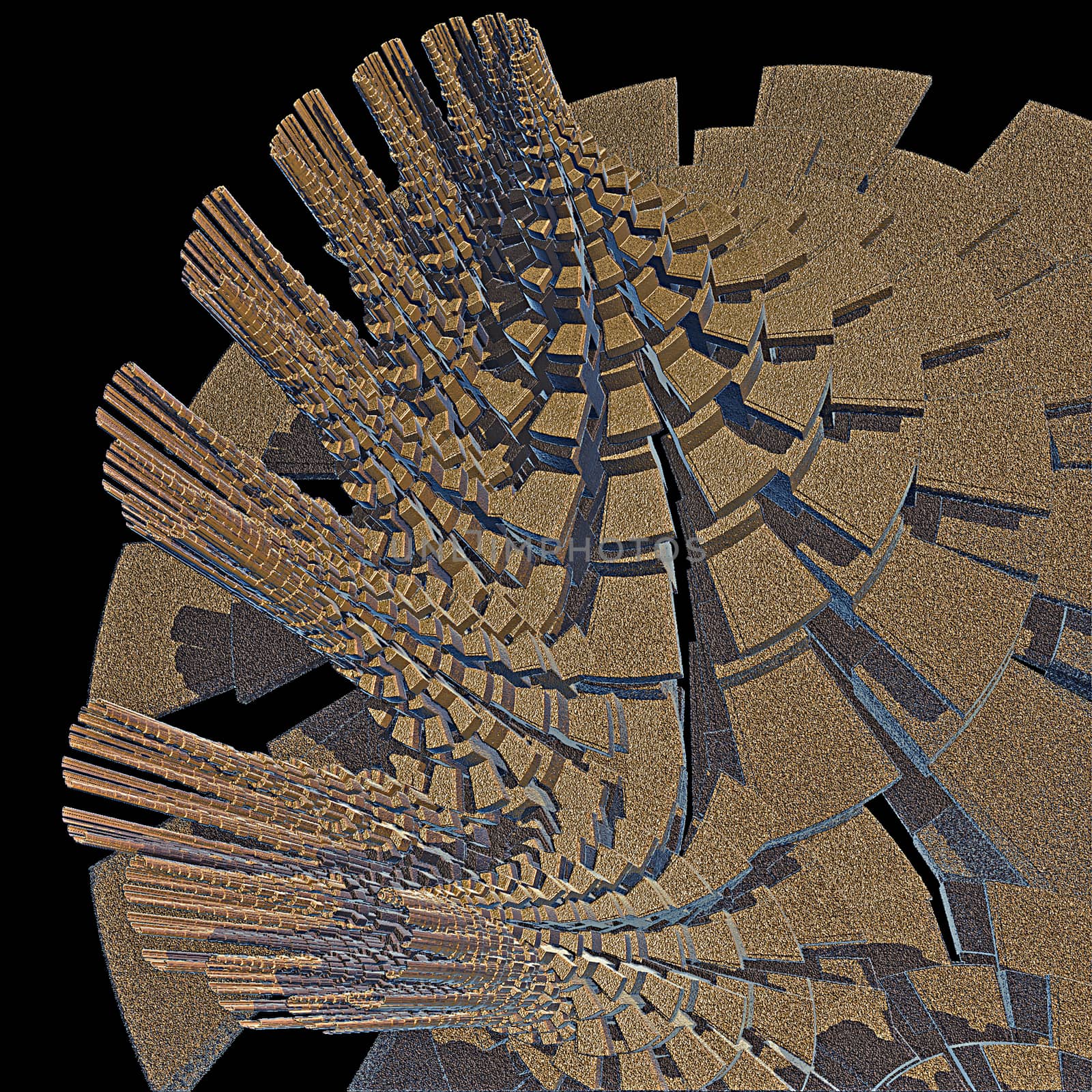 3D illustration of fractals calculated in the computer