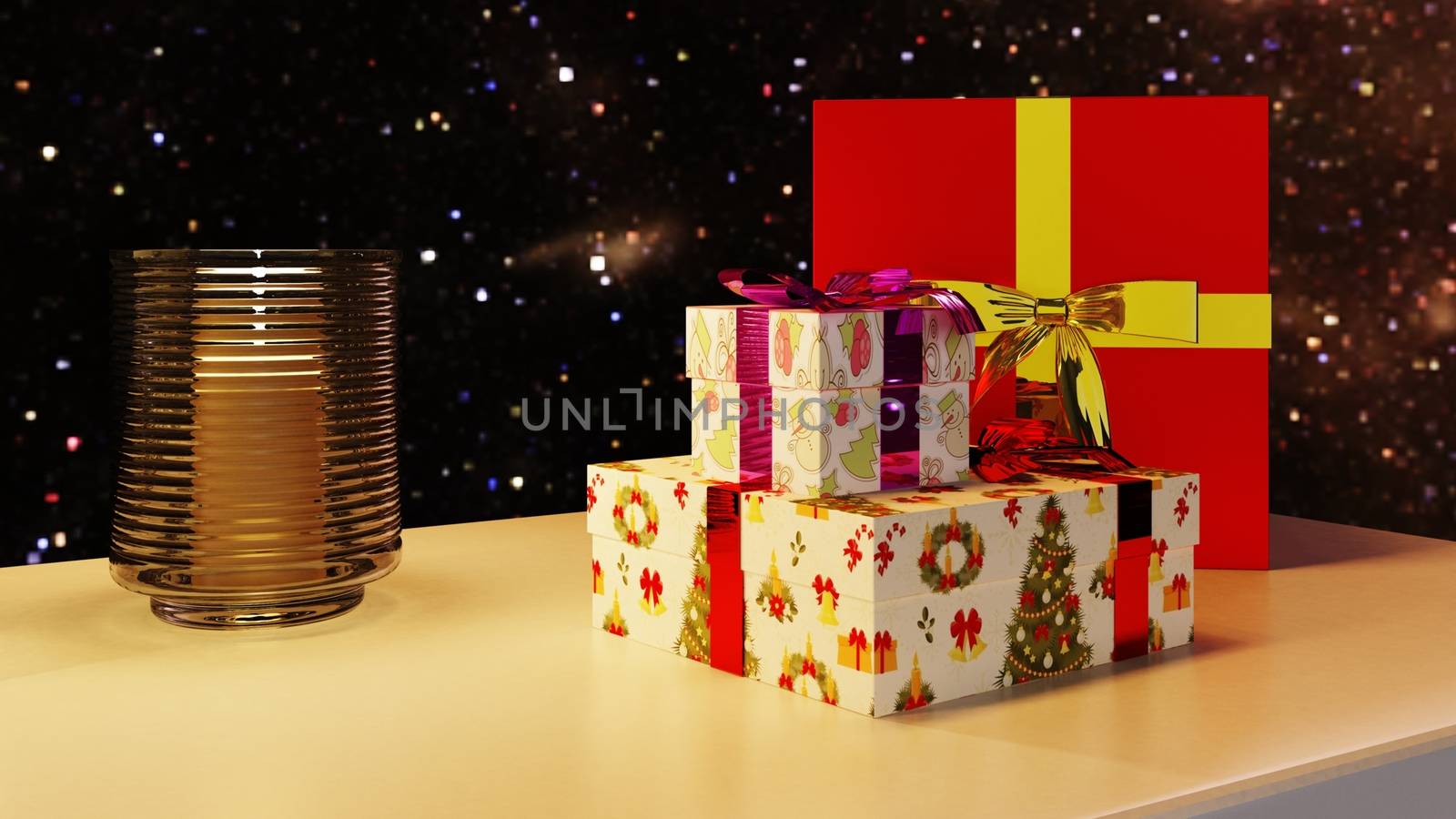 Christmas-gifts-night background with stars