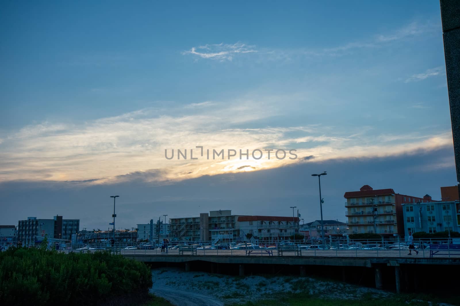 A Gorgeous Sunset Sky Over the Boardwalk in Wildwood New Jersey by bju12290