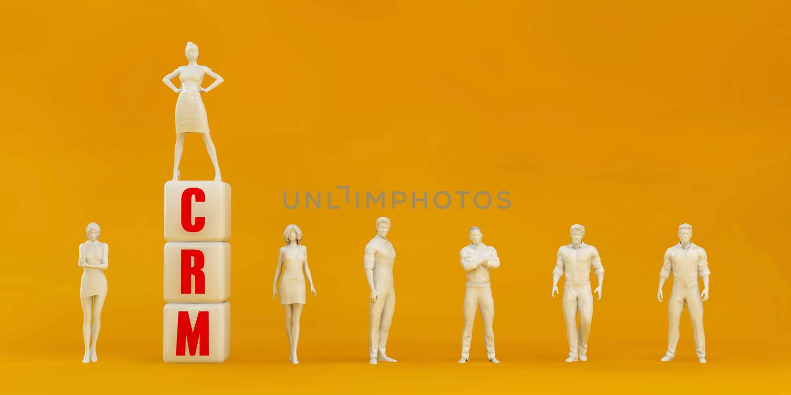 CRM Customer Relationship Management Presentation Background in Orange and Red