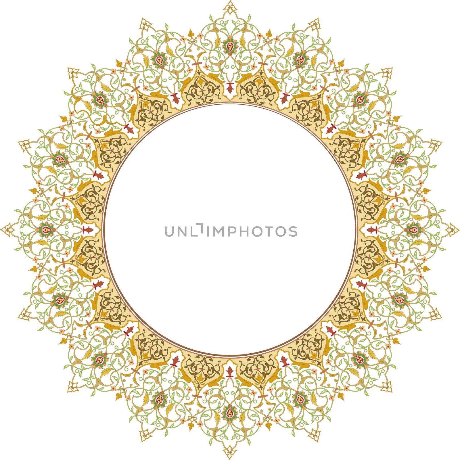 Isolated Oriental ornament on white background.Texture or background