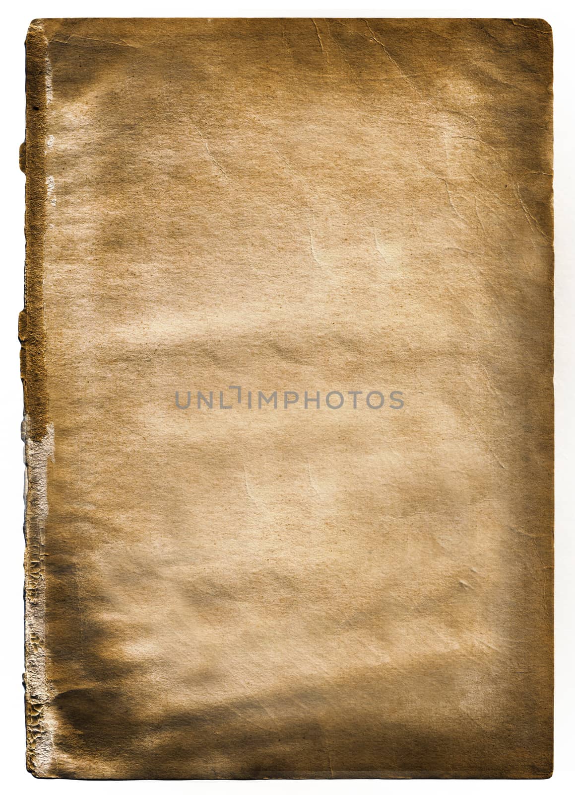 Time-worn parchment with frayed edges and dirty spots.Texture or background