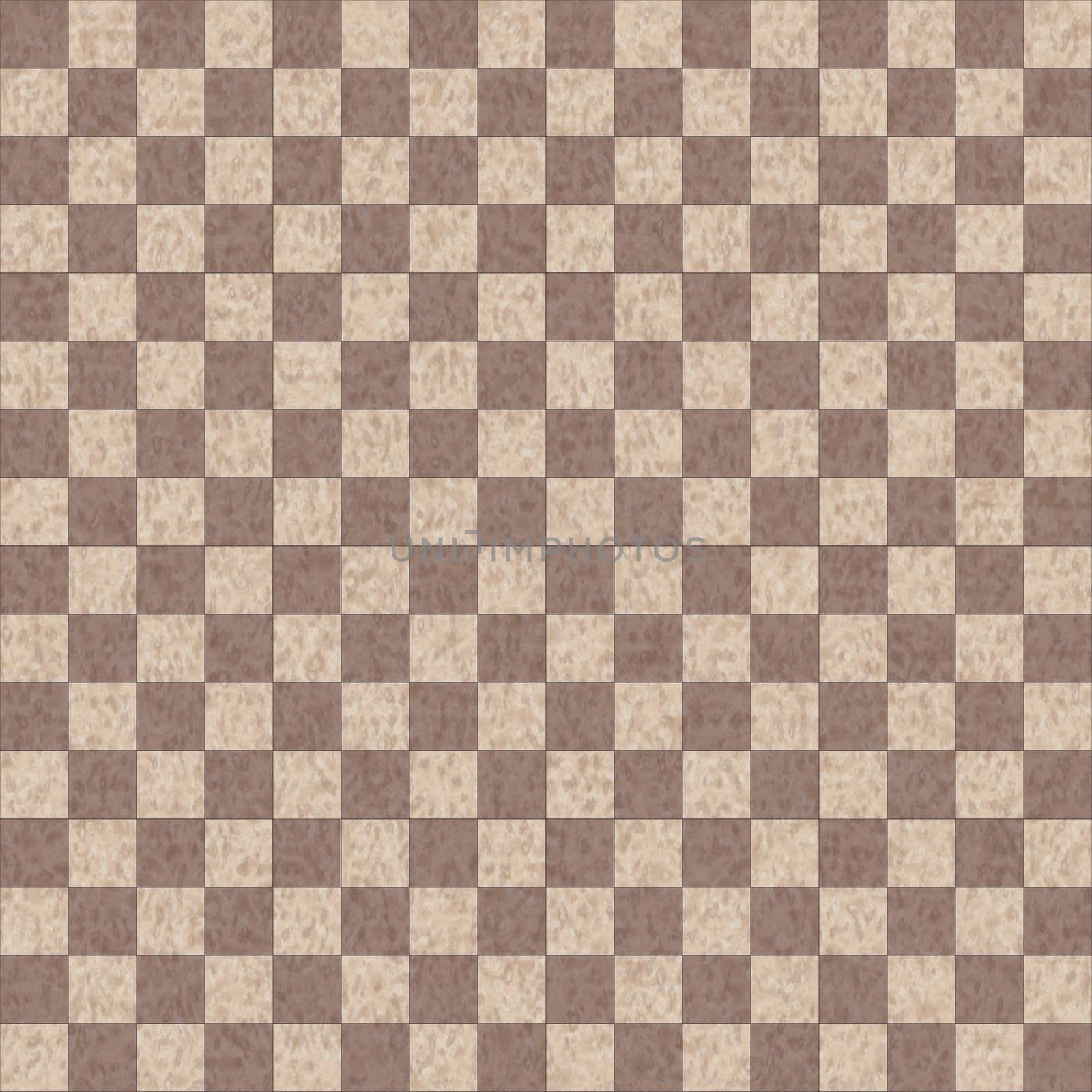 The wall is lined with small square tiles of brown color in the form of a chessboard.Texture or background