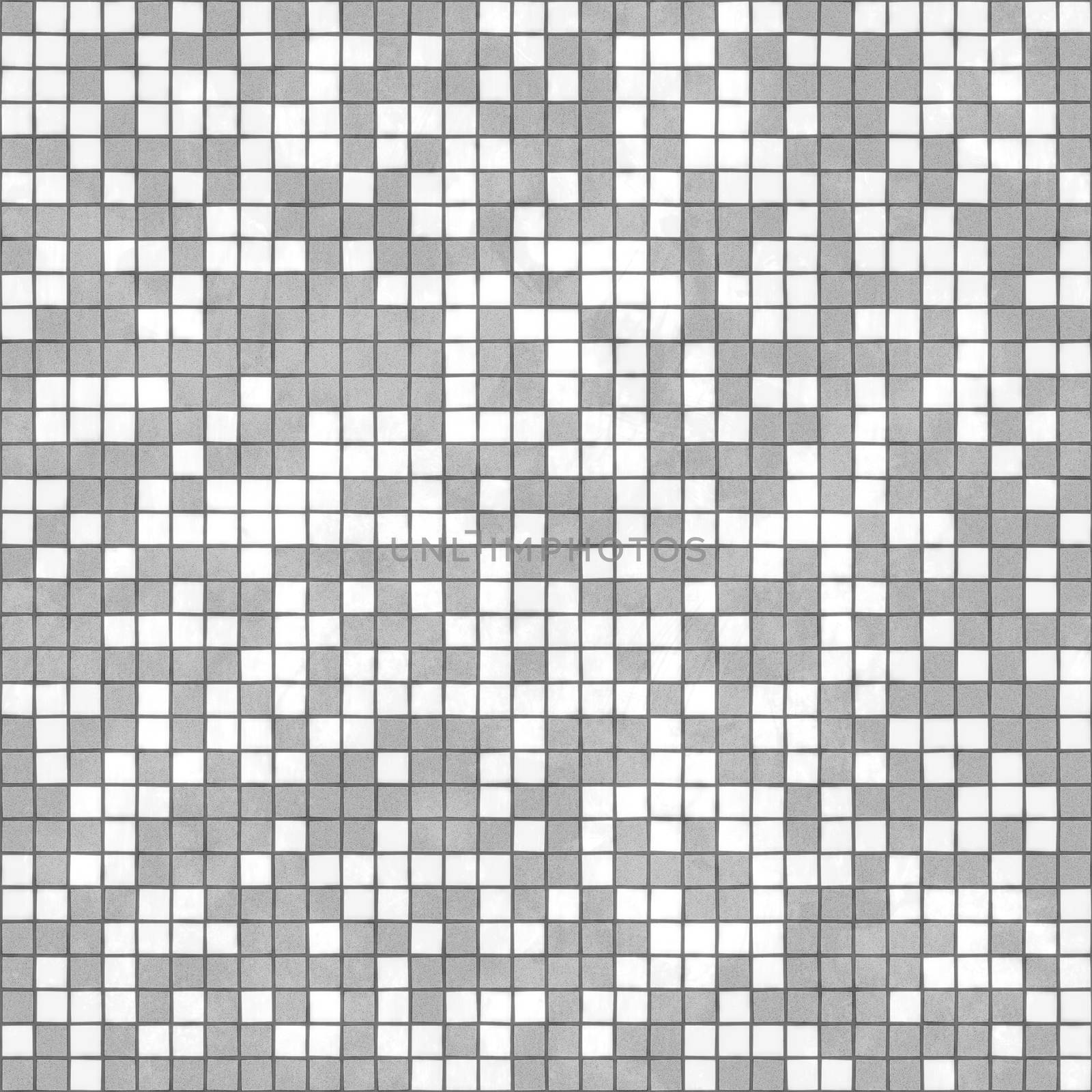 Color mosaic is composed of small square pieces of tile