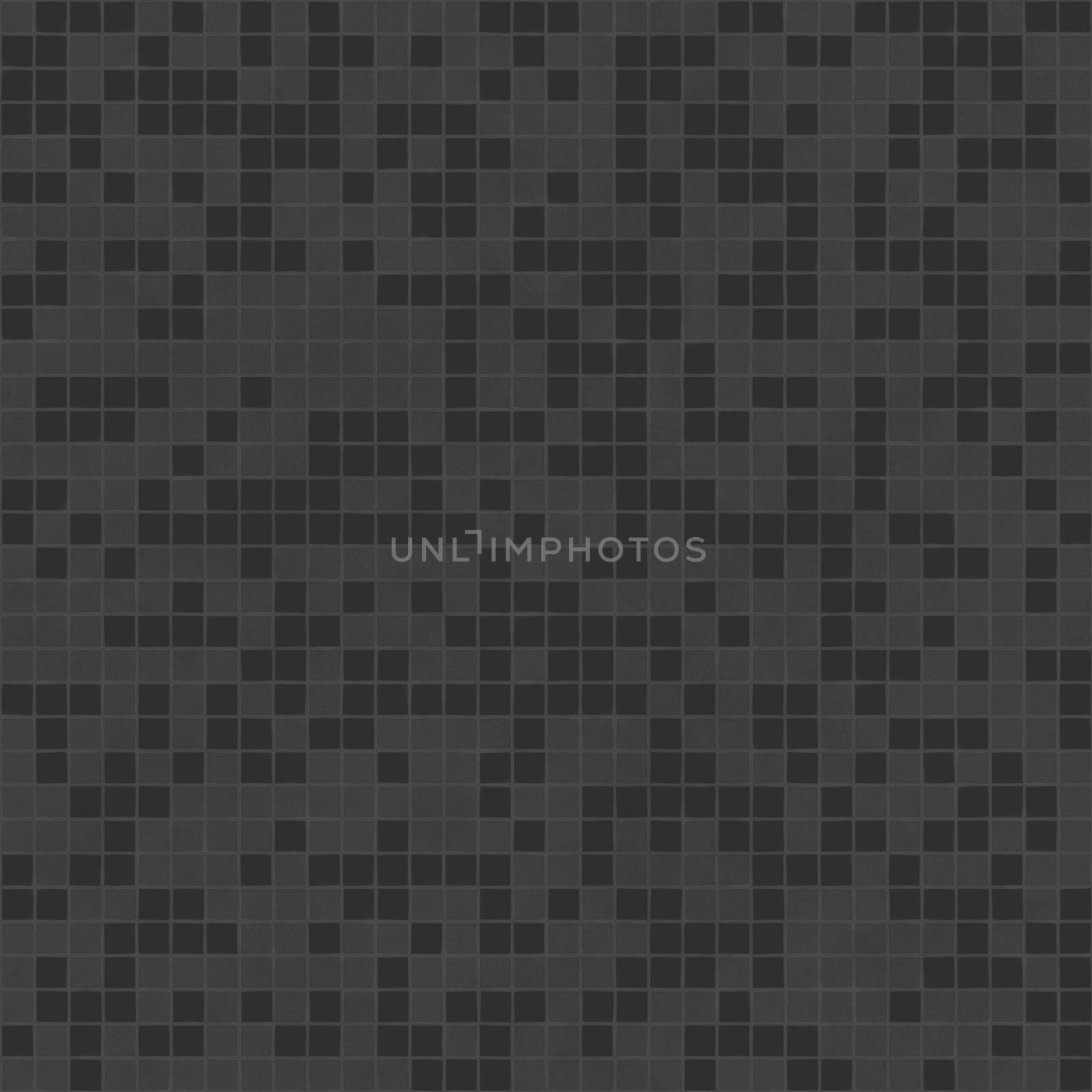 Black mosaic is lined with small square pieces of tiles