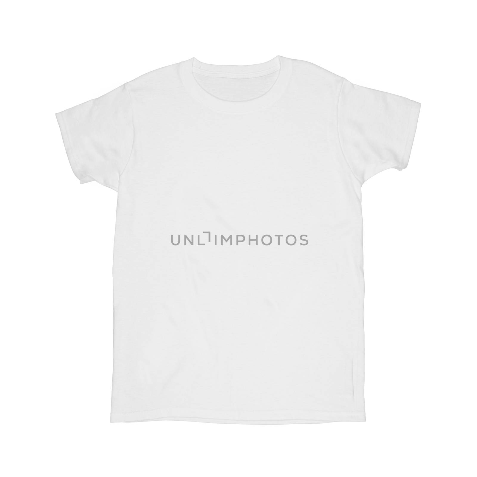 Blank white t-shirt isolated on white background.Texture or background