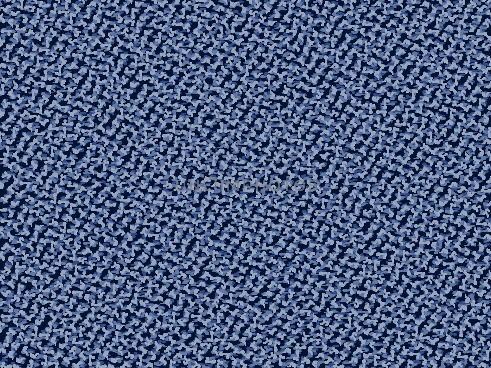 Camouflage blue background textile uniform. cartoon seamless pattern. 2d Illustration jungle dust military camo for war.