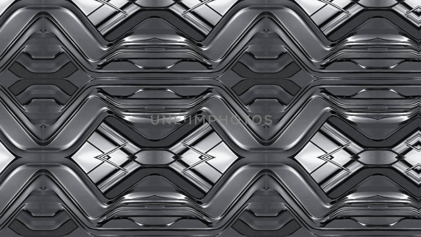 Empty metal background with a geometric pattern 3D.Texture or background