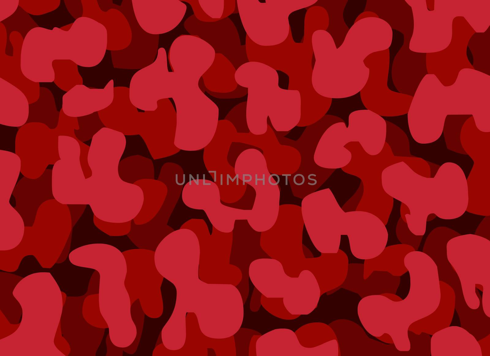Camouflage red background textile uniform. cartoon seamless pattern.