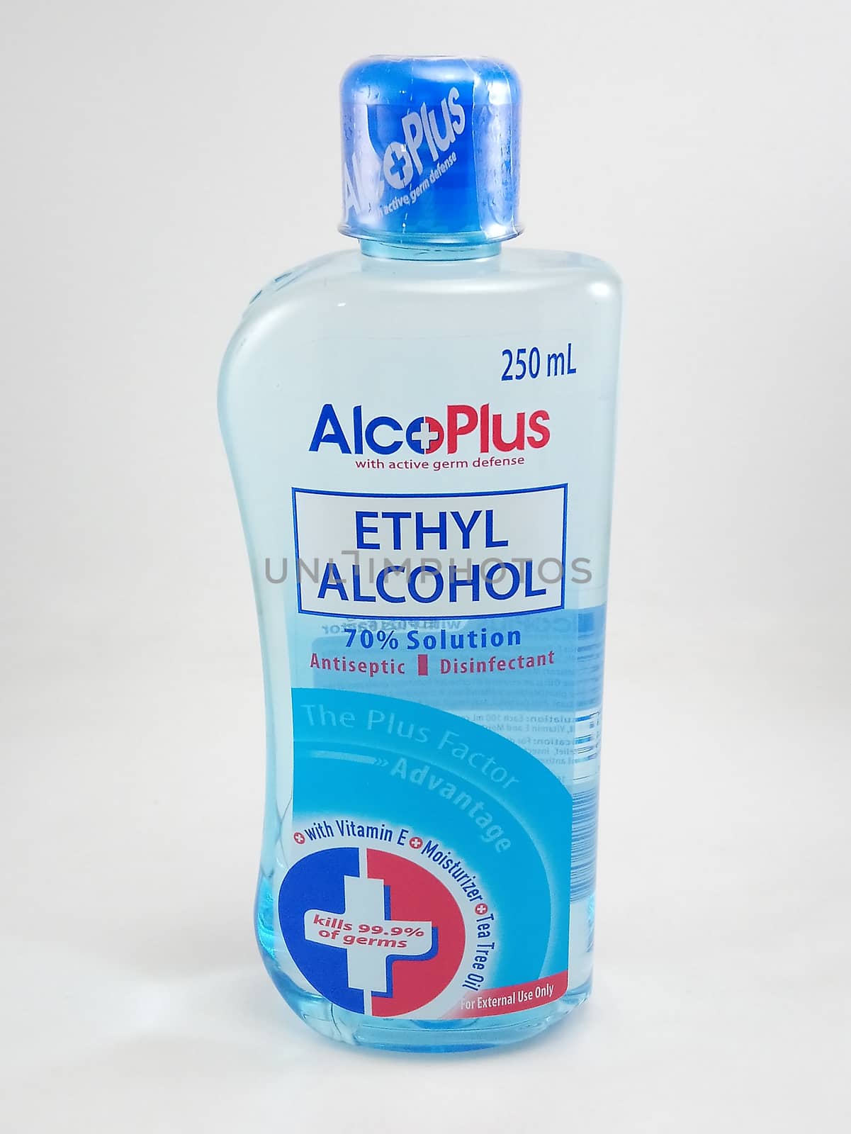 MANILA, PH - SEPT 22 - Alcoplus ethyl alcohol bottle on September 22, 2020 in Manila, Philippines.