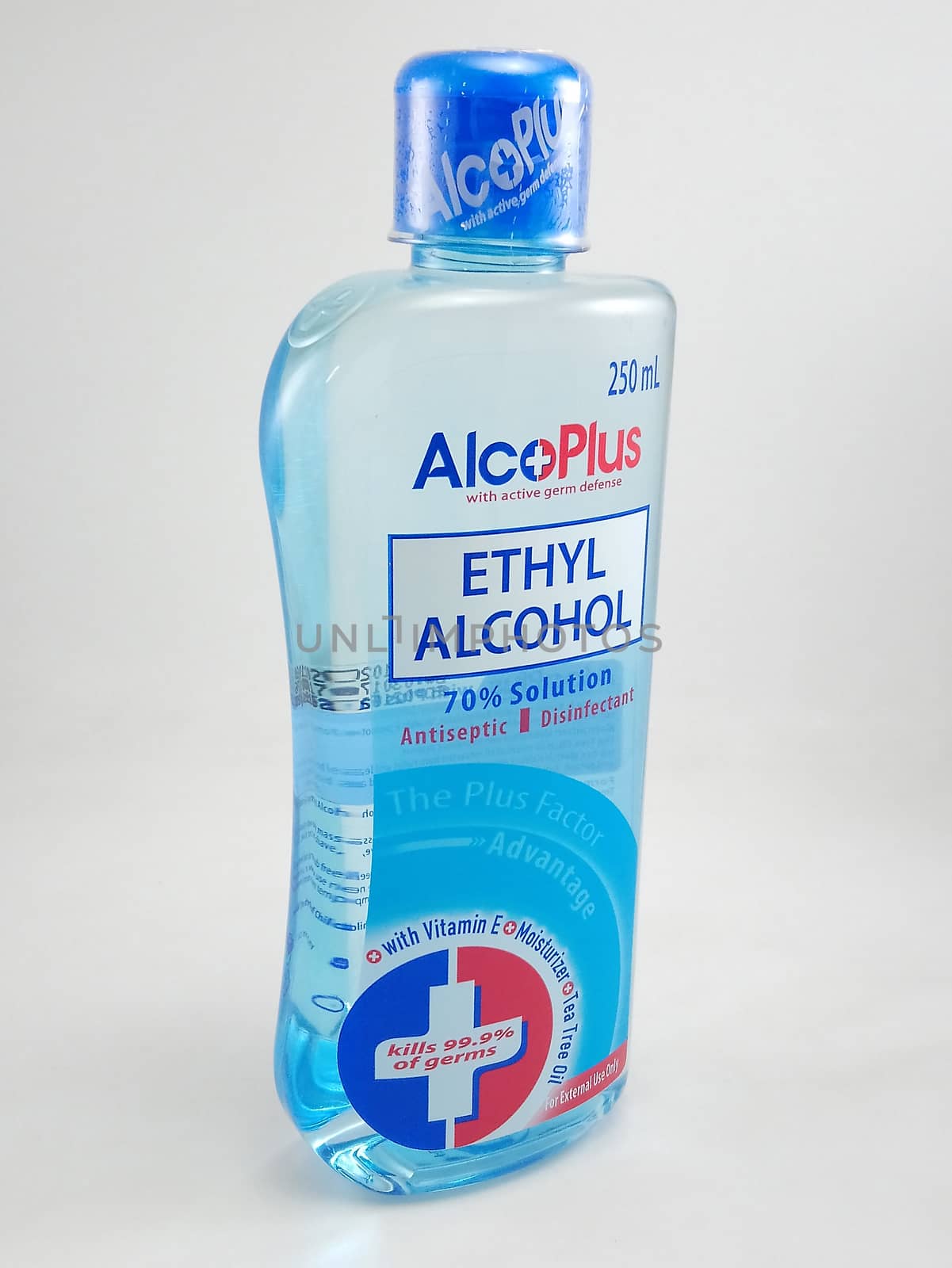 MANILA, PH - SEPT 22 - Alcoplus ethyl alcohol bottle on September 22, 2020 in Manila, Philippines.
