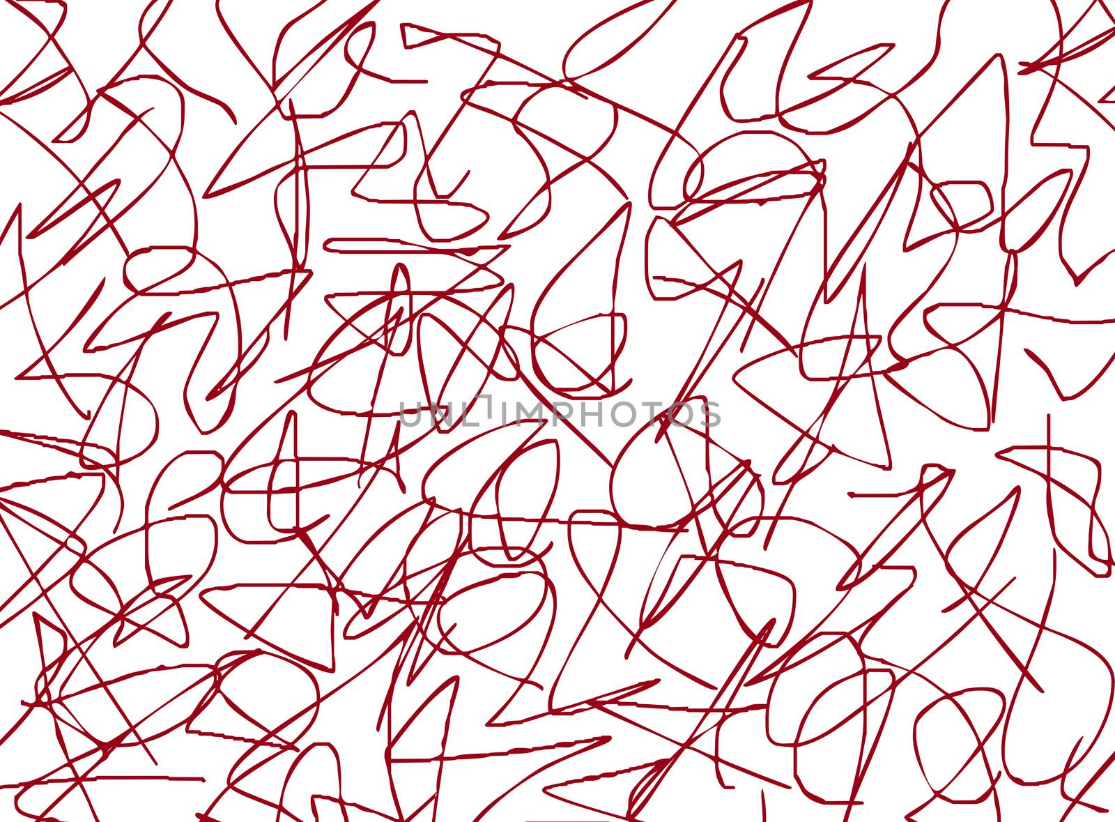 scrawl red on white background. Abstract illustration scribble. children drawing doodles. babies who write. marking text.