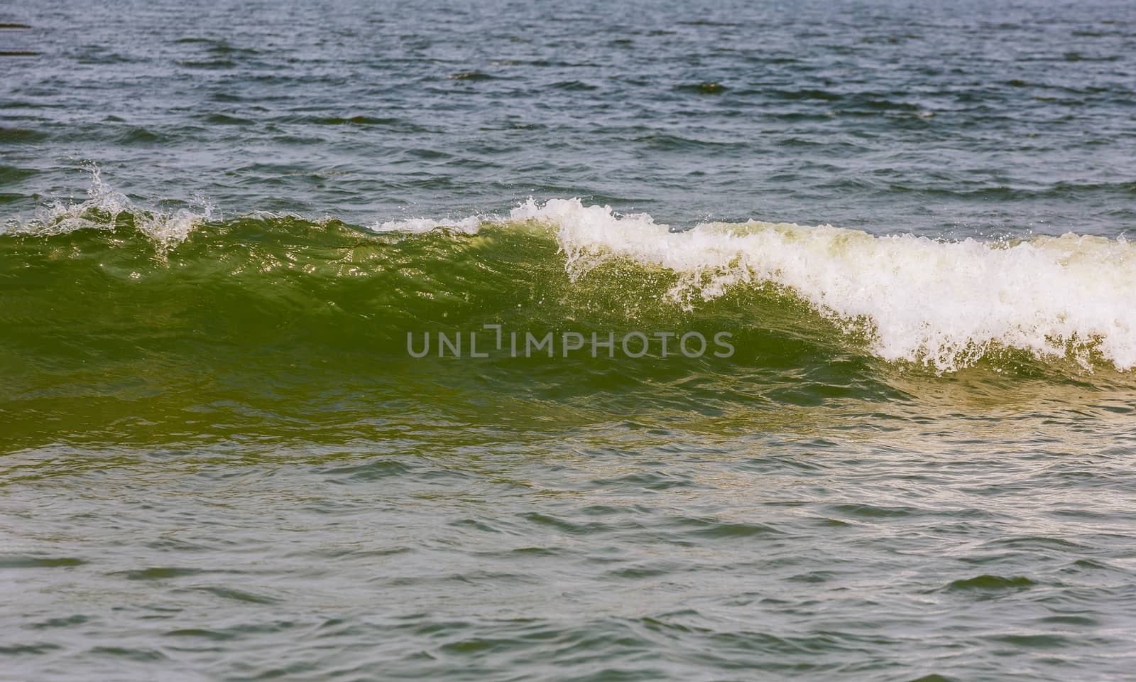 View of a breaking waves ocean during storm by ungvar