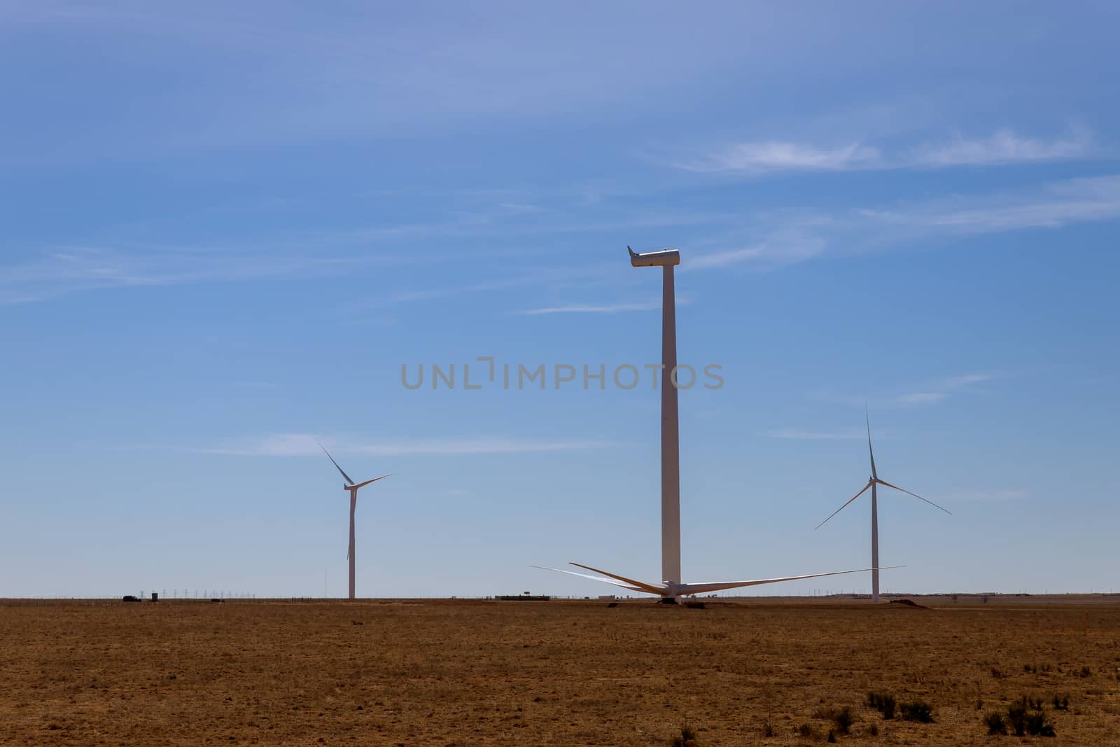 Industrial wind mill installation of a wind turbine, environmental protection