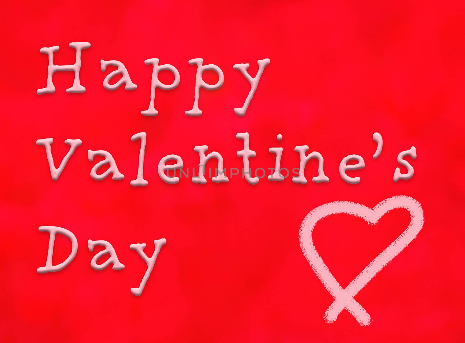 Happy Valentine's Day cursive text on red background with pink heart signifying romance