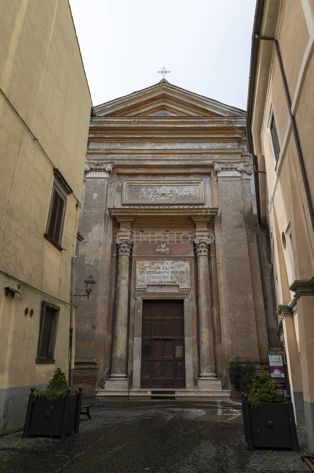 nepi,italy september 26 2020:church of san pietro apostolo in the center of nepi