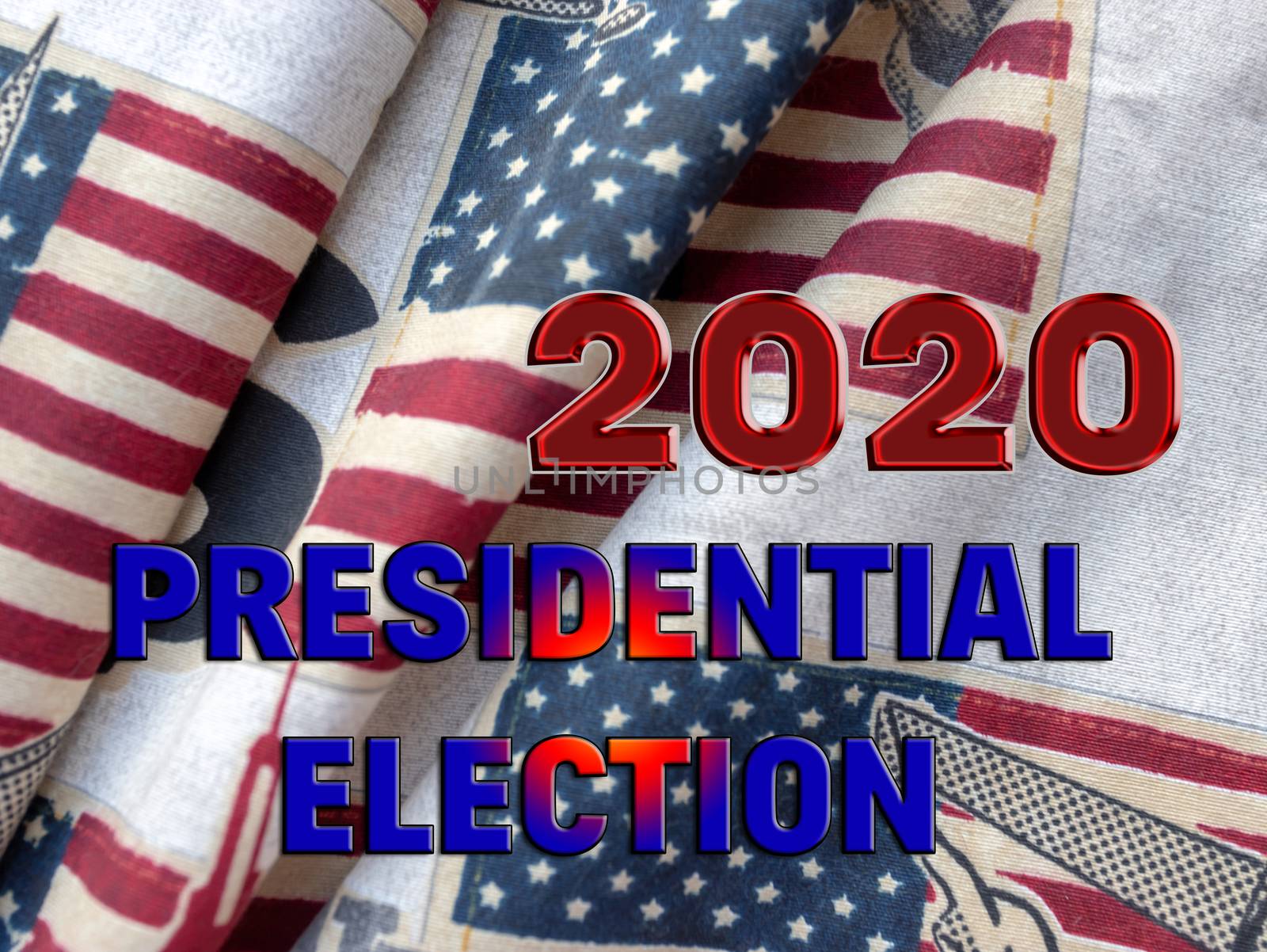 American Presidential Election 2020 background design, banner, poster with the USA flag