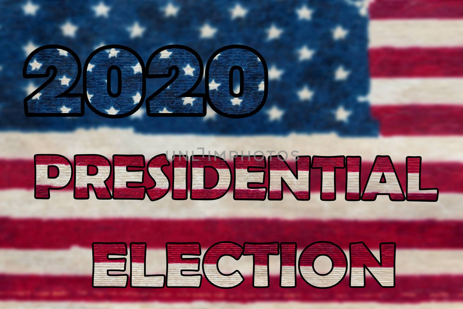 American Presidential Election 2020 background design, banner, poster with the USA flag