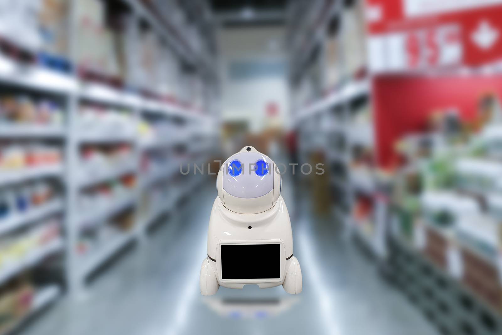 Smart automation robots in factory concept technology in warehouse
