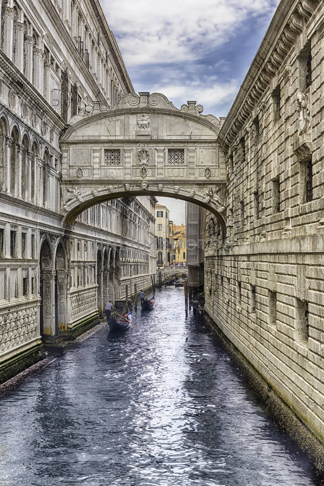 View over the iconic Bridge of Sighs, Venice, Italy by marcorubino