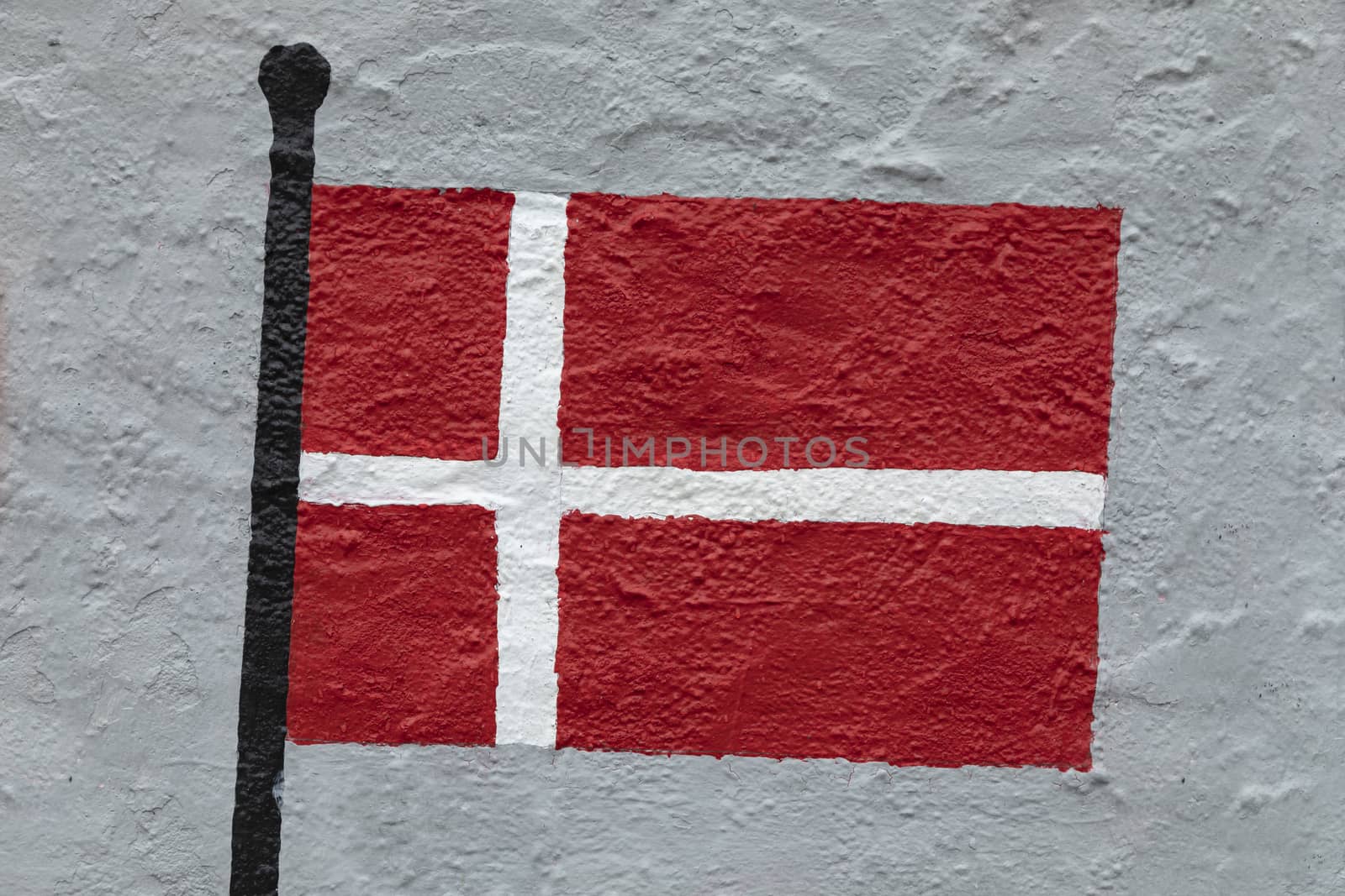 Flag of Denmark, painted on a wall by alvarobueno