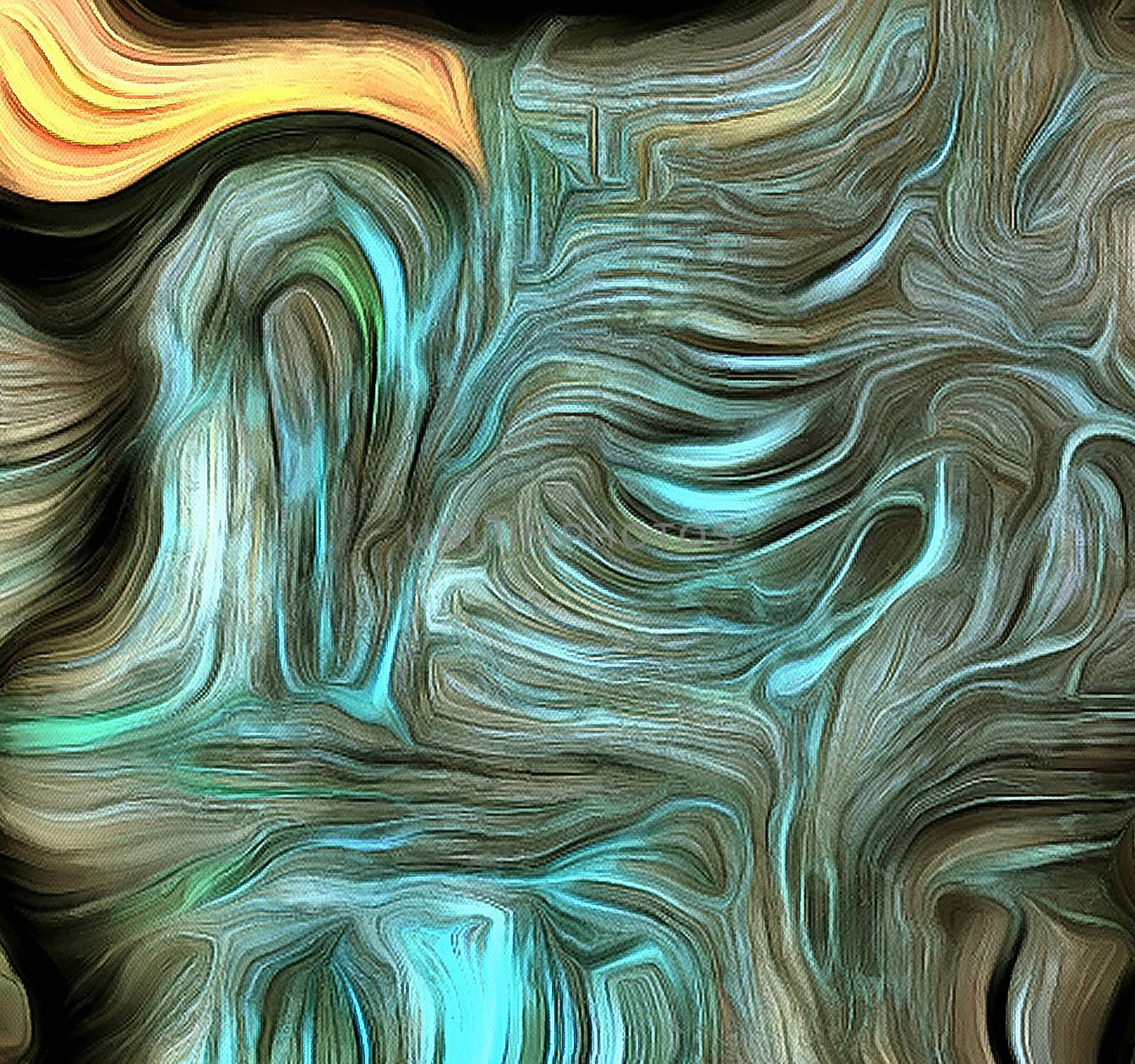 Dimensional Layered Abstract of Swirling Colors. 3D rendering