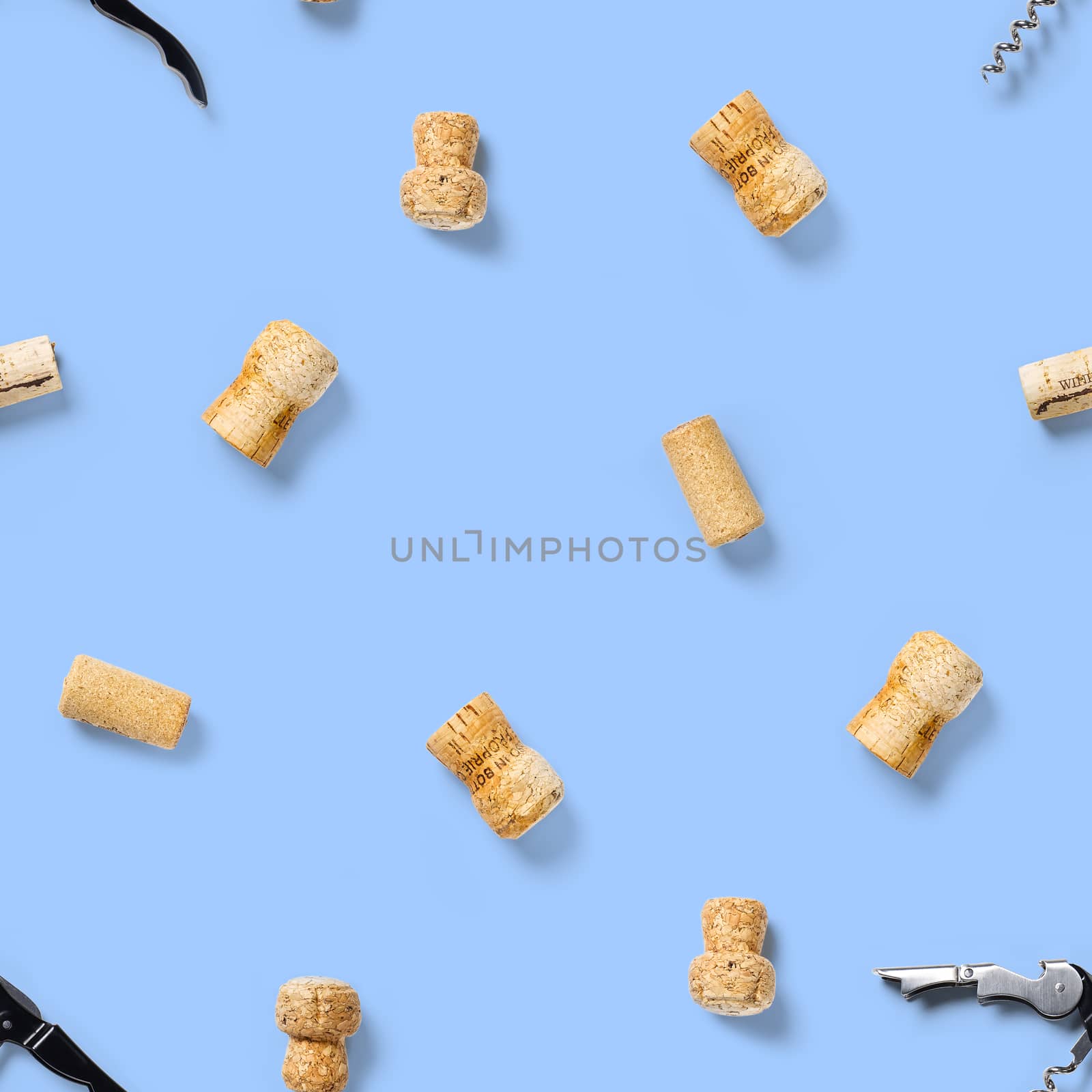 seamless pattern wine corks on a white backlit background. wine seamless pattern with corks and corkscrew for fabric print, paper print, wallpapers, design