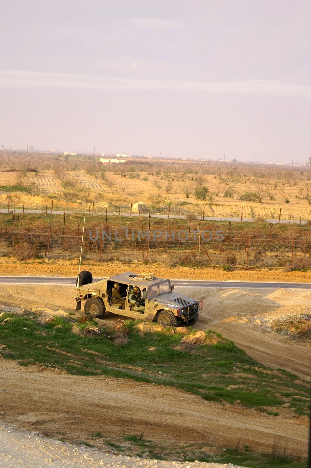 Israel army jeep near gaza border by javax