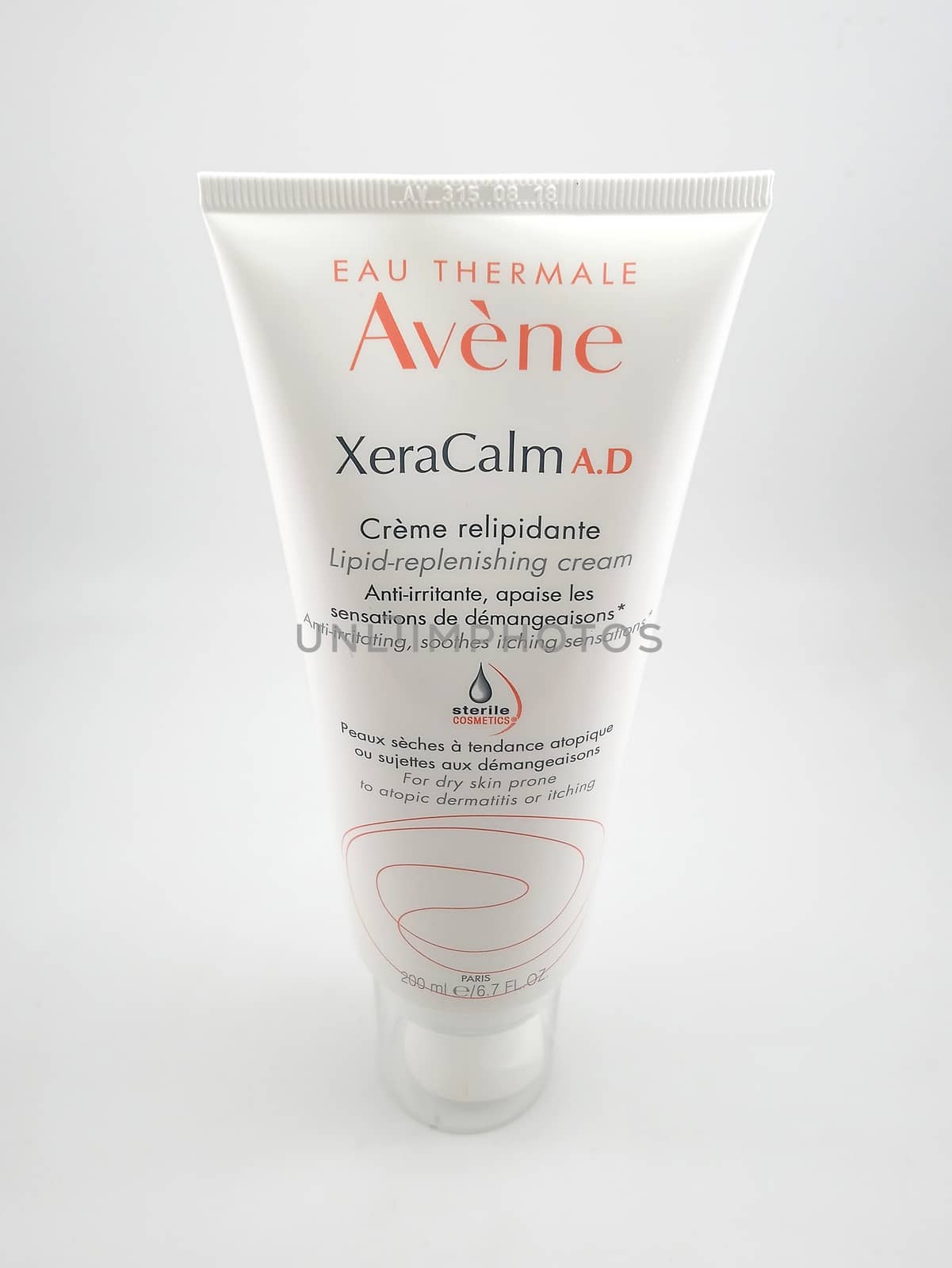 MANILA, PH - SEPT 24 - Avene xeracalm lipid replenishing cream squeeze tube on September 24, 2020 in Manila, Philippines.