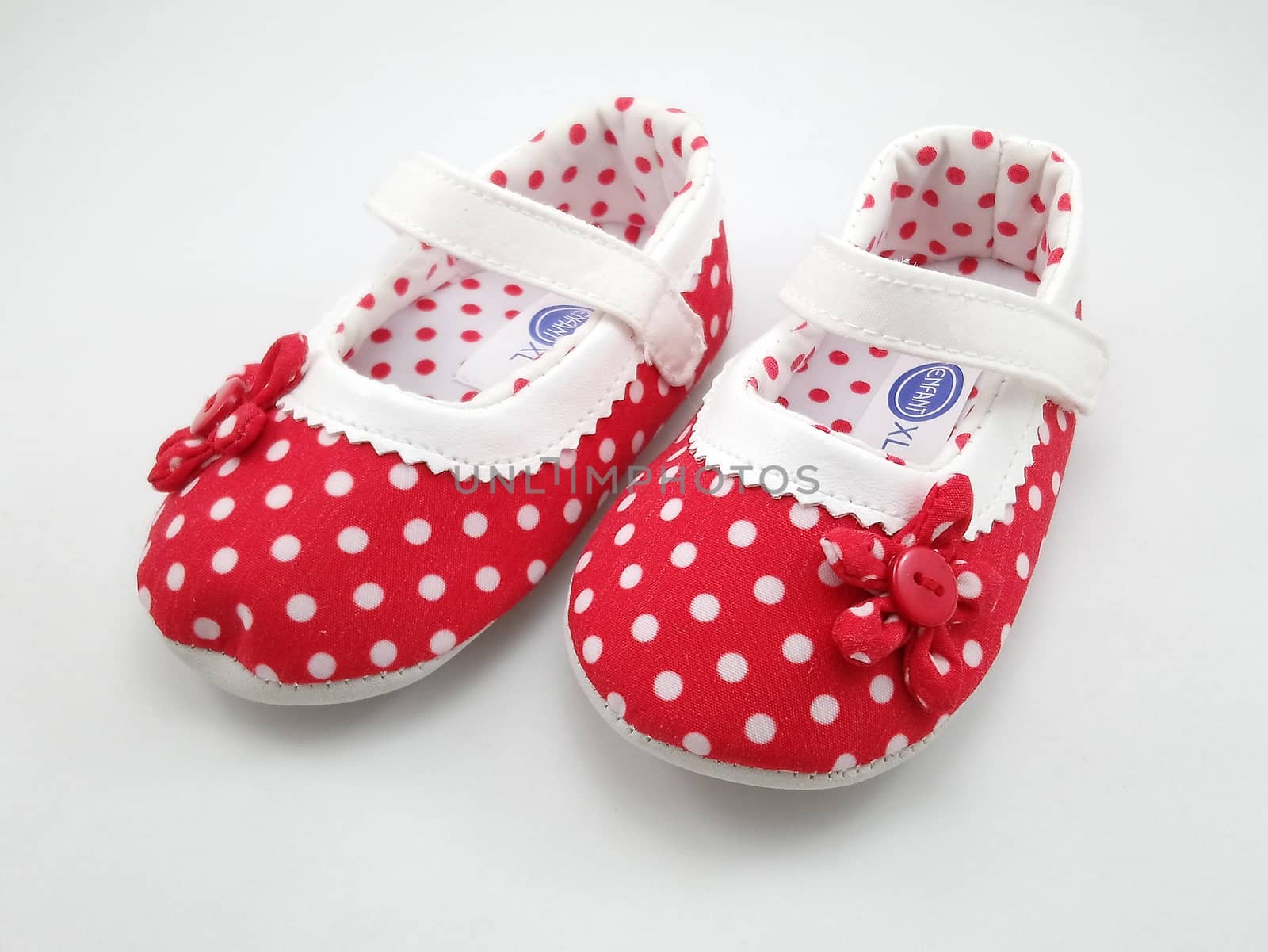 MANILA, PH - SEPT 24 - Enfant red polka dots baby shoes on September 24, 2020 in Manila, Philippines.