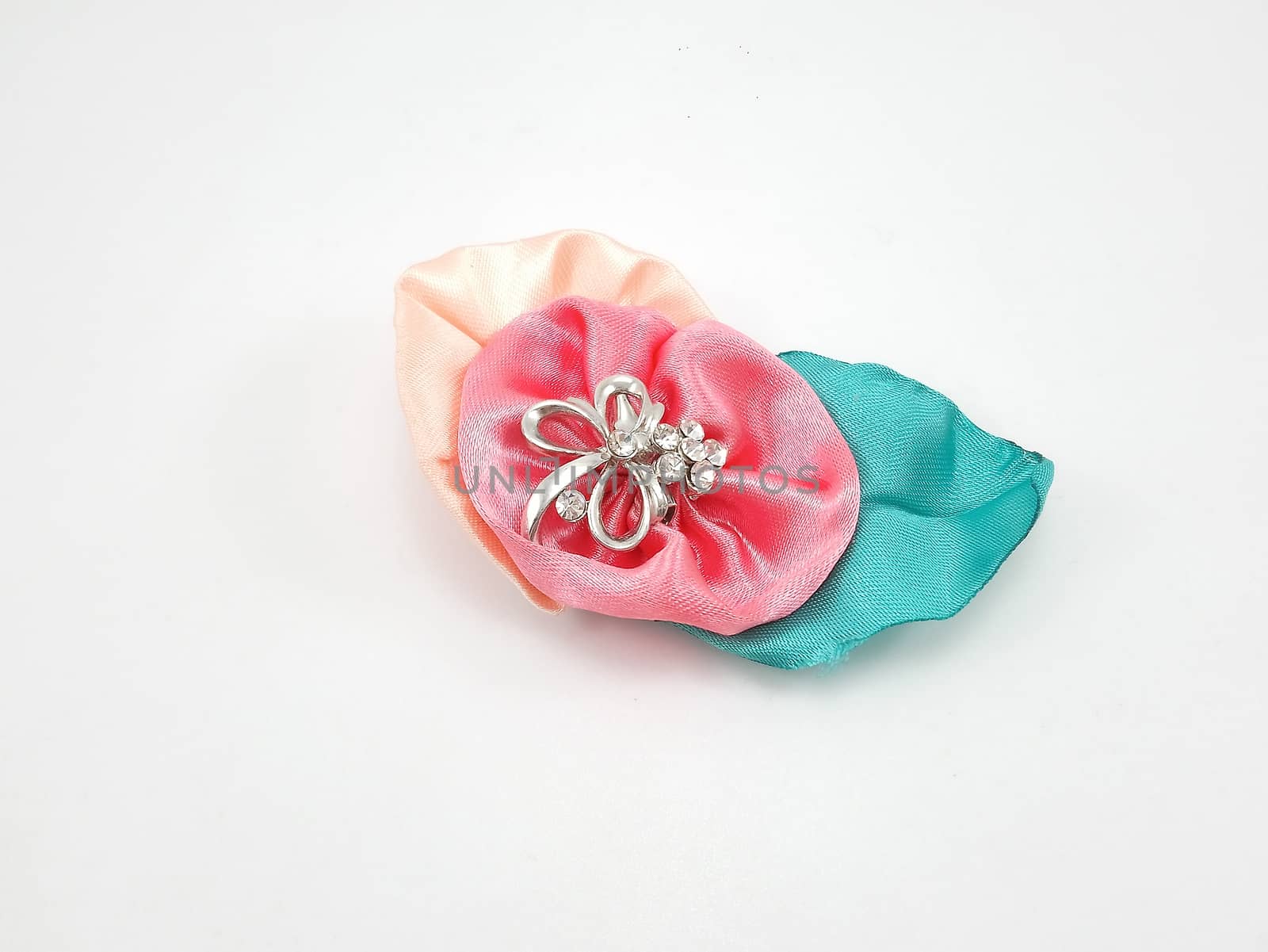 Floral fabric with metal ribbon brooch by imwaltersy