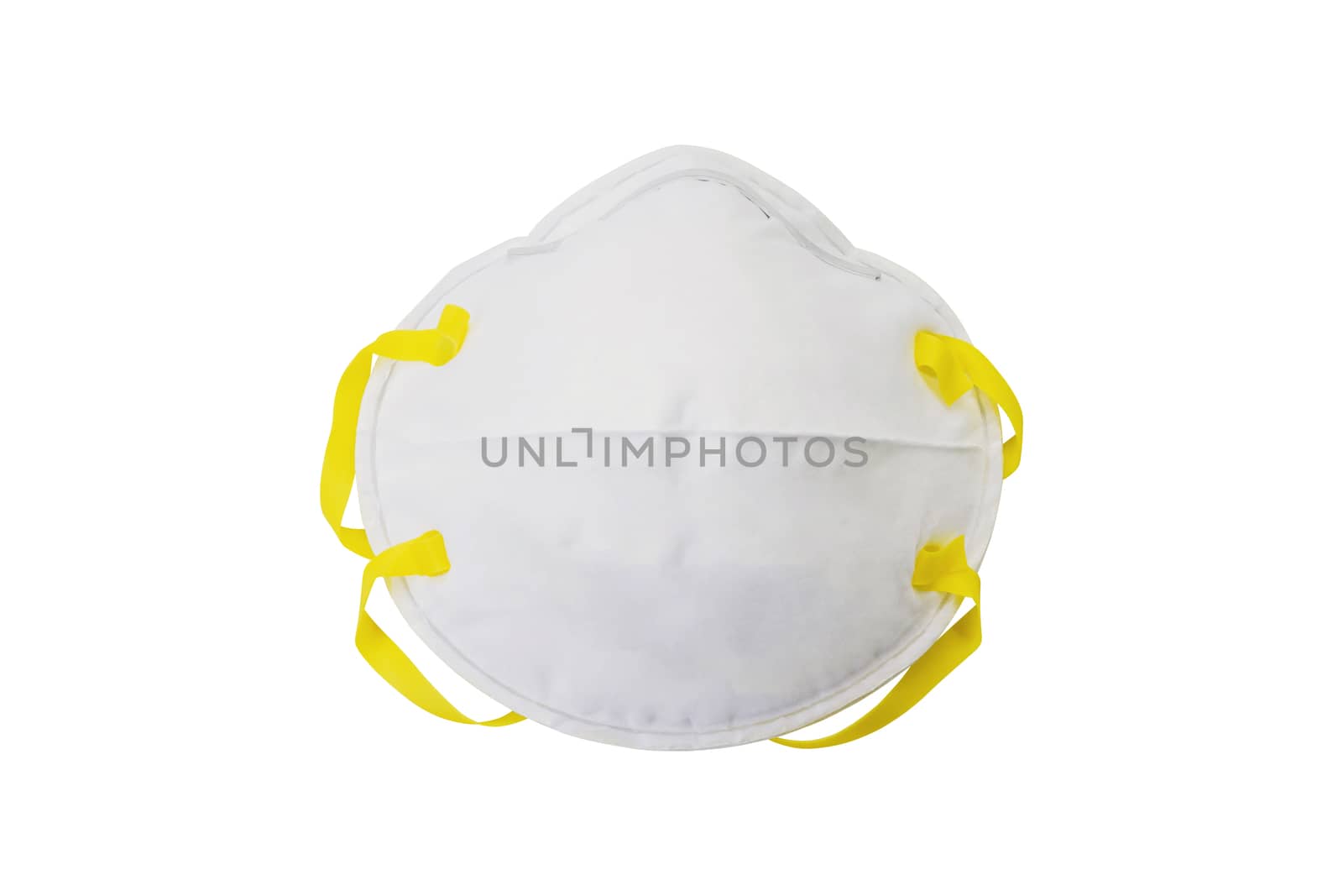 N95 mask respirator for dust, PM2.5, odor and chills. Coronavirus Covid-19 infection isolated on white background.