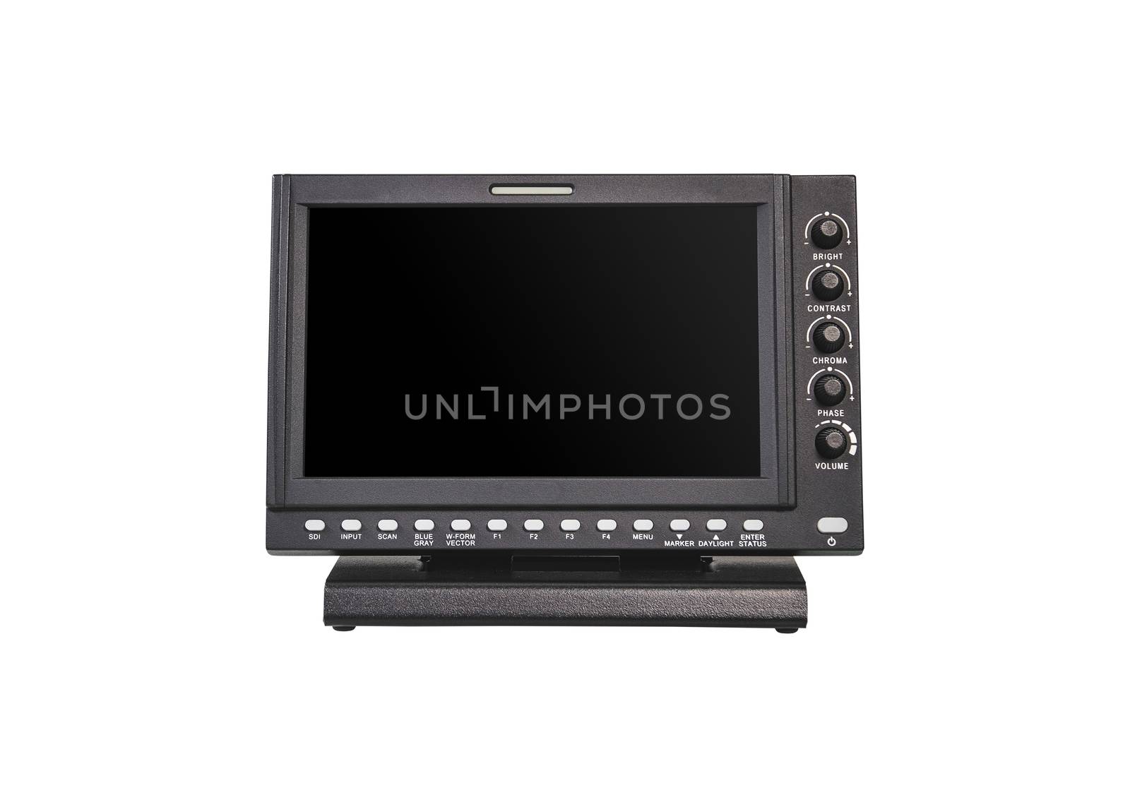 Digital monitors for the movie film industry Television and broadcasting isolated on white background.