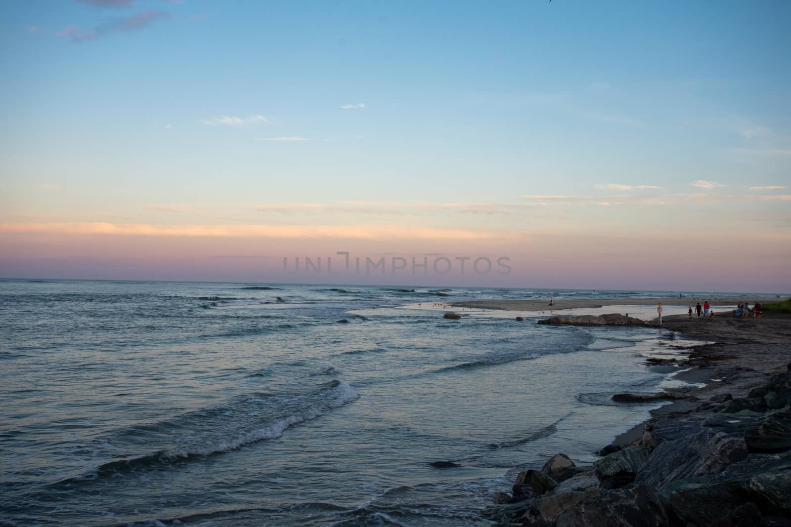 A Beautiful View of the Ocean and Sky at the North Wildwood Sea Wall in New Jersey