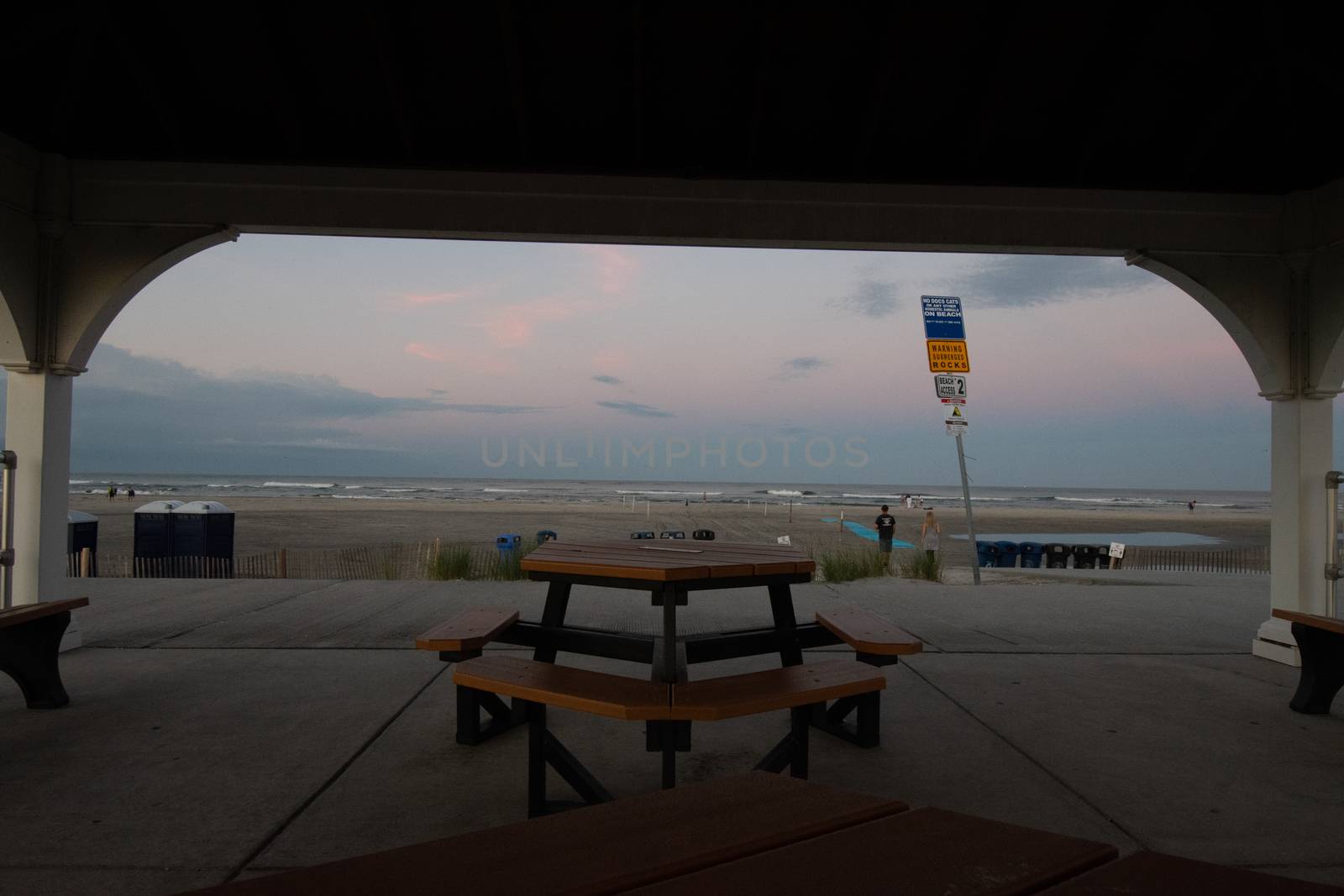 A View of the Beach in North Wildwood New Jersey From Under a Ga by bju12290