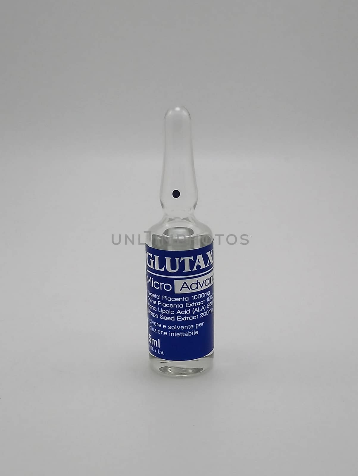 MANILA, PH - SEPT 25 - Glutax micro advance placenta vial on September 25, 2020 in Manila, Philippines.