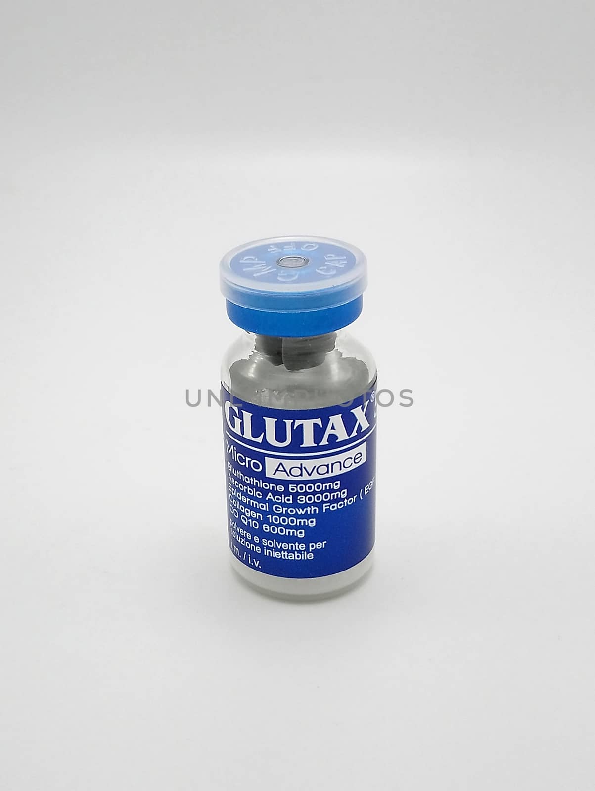 MANILA, PH - SEPT 25 - Glutax glutathione vial on September 25, 2020 in Manila, Philippines.