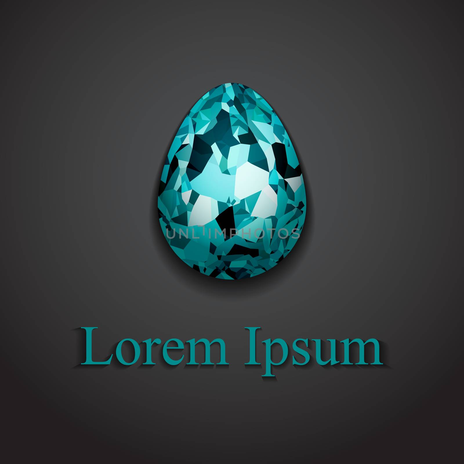 Stylish creative crystal easter egg logo sample text by Lemon_workshop