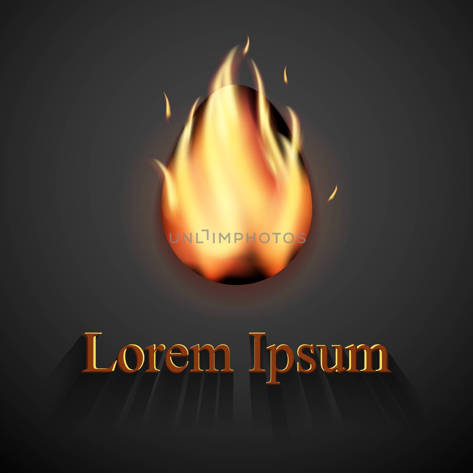 Stylish creative flame easter egg logo sample text.
