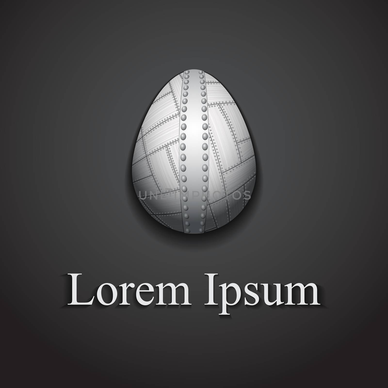 Stylish creative metal easter egg logo sample text by Lemon_workshop