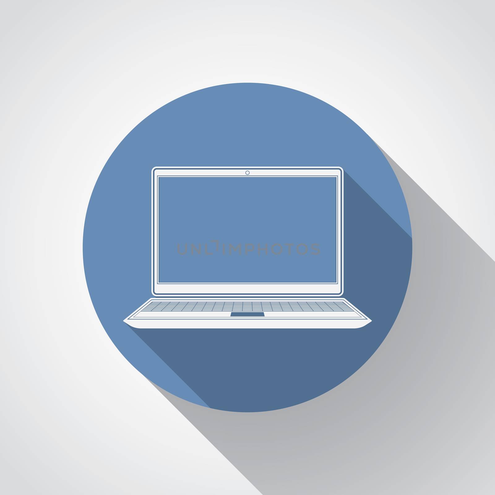 Laptop flat icon with long shadow by Lemon_workshop
