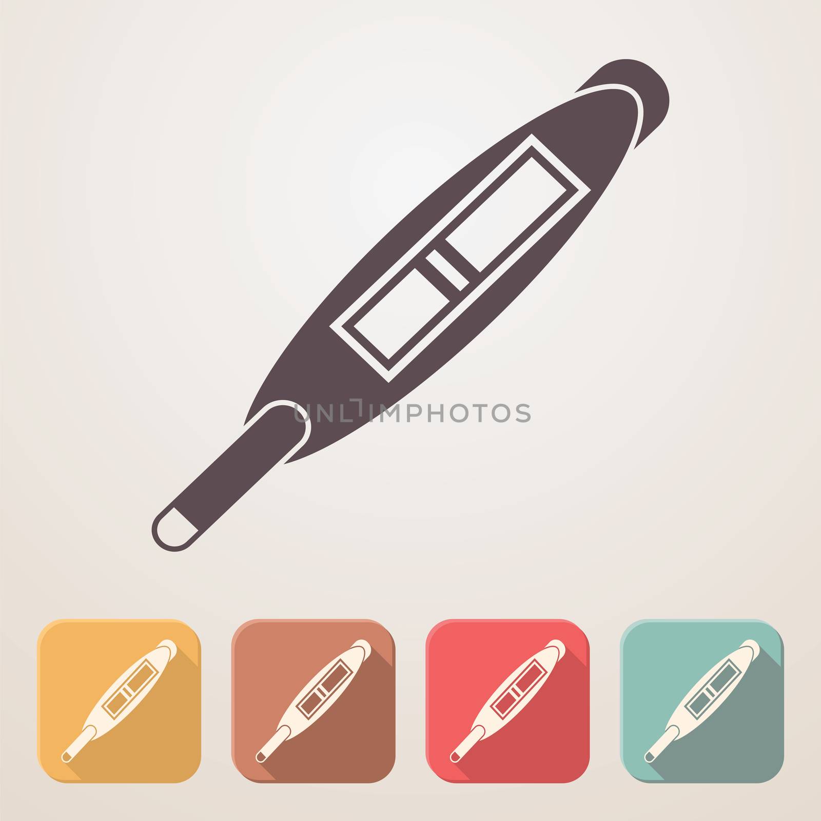 Pregnancy test flat icon set in color boxes with shadow.