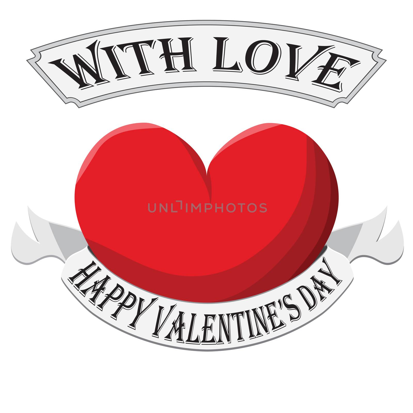 Valentine Heart with sign isolated on white background by Lemon_workshop