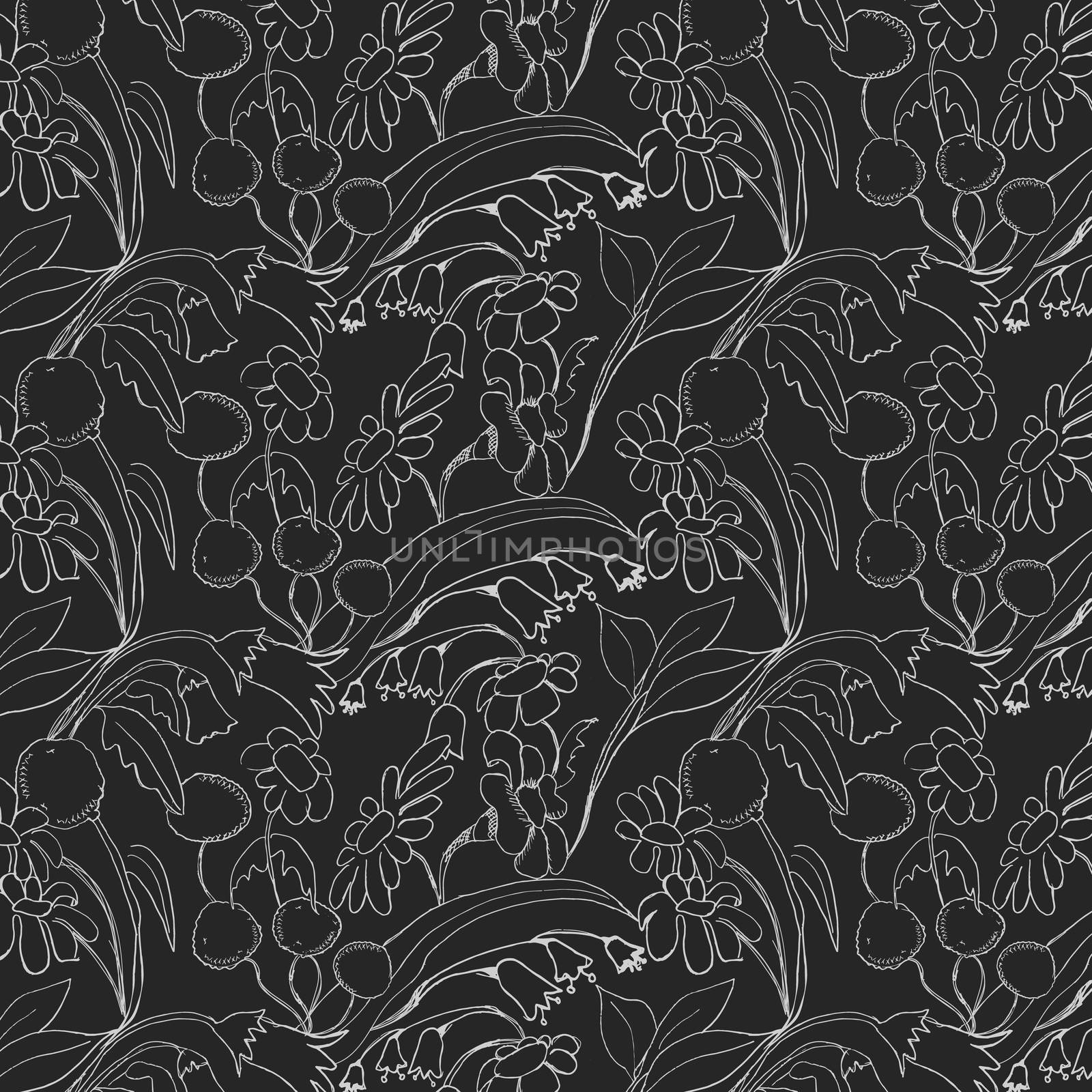 Beautiful seamless floral pattern. Flower vector background.