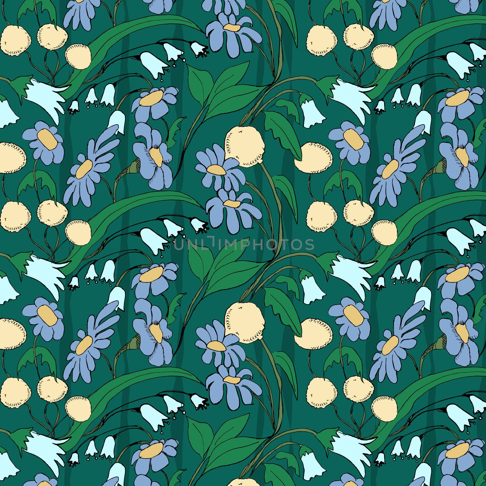 Beautiful seamless floral pattern. Flower vector background.