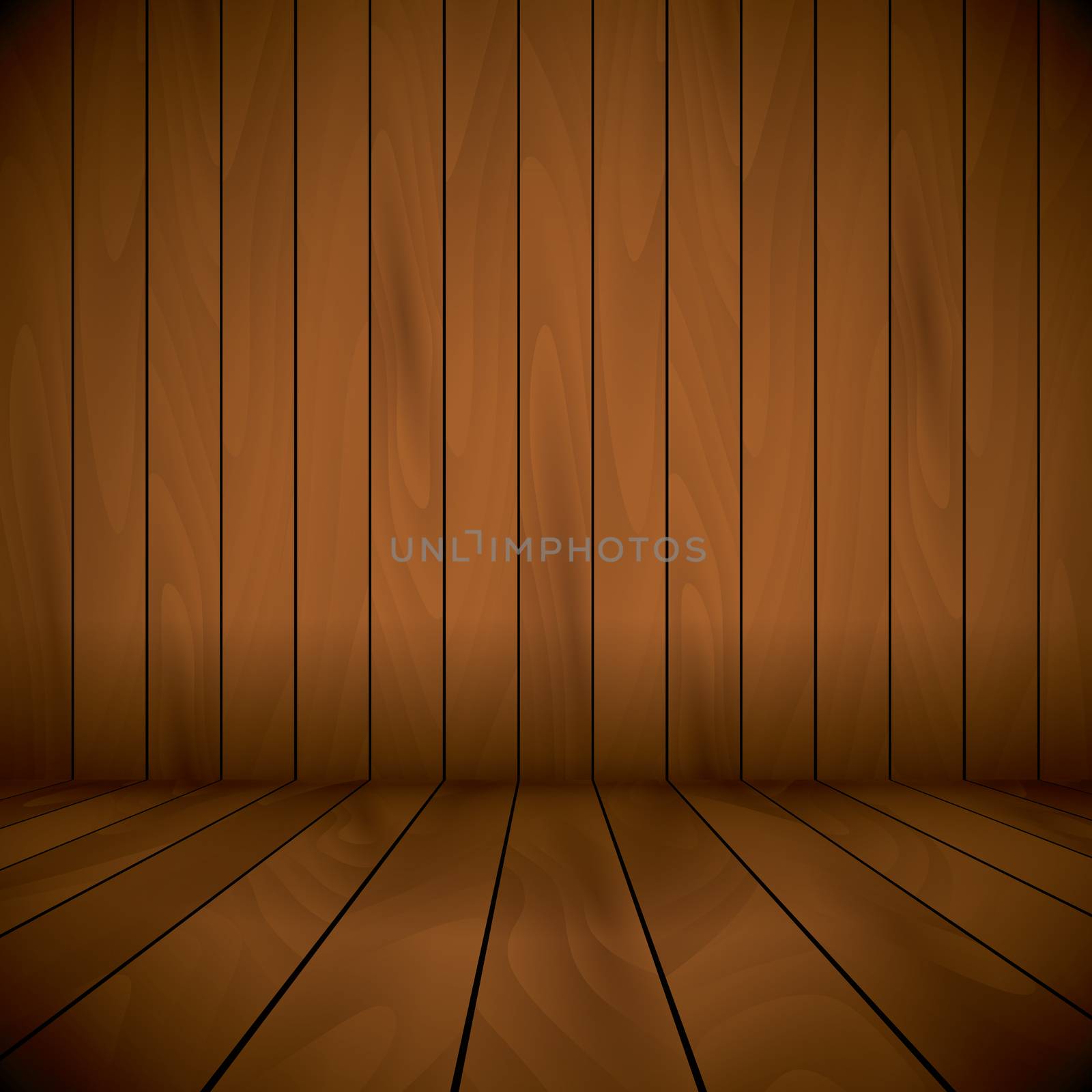 wooden lacquered stage wall and floor background sample text.