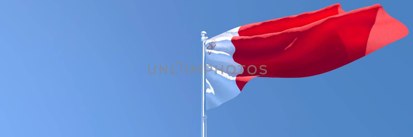 3D rendering of the national flag of Malta waving in the wind by butenkow