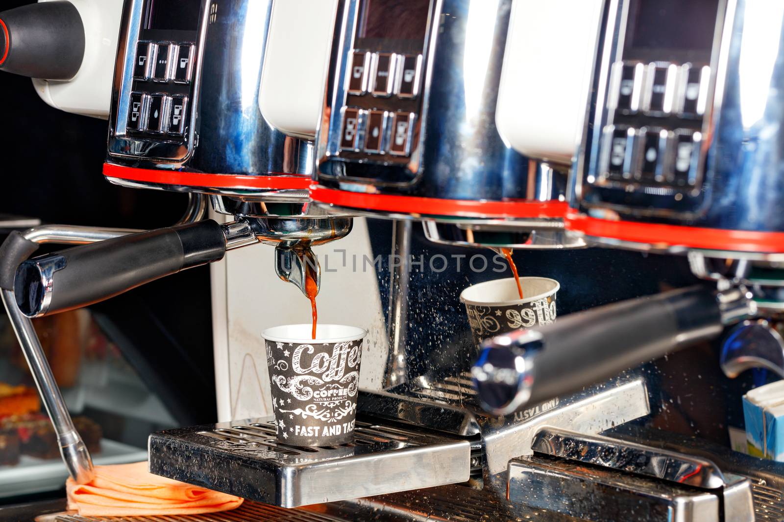 Modern coffee machines brew excellent aromatic coffee. by Sergii