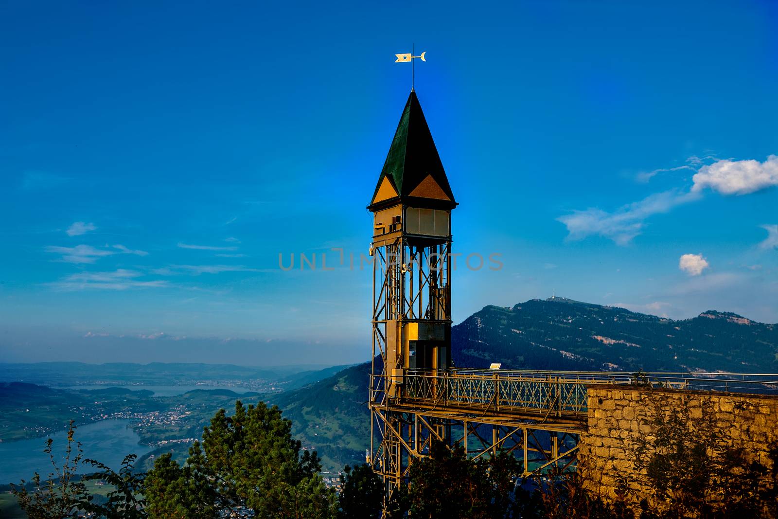Bürgenstock lift in Switzerland with Rigi and Luceren. Travel by PeterHofstetter