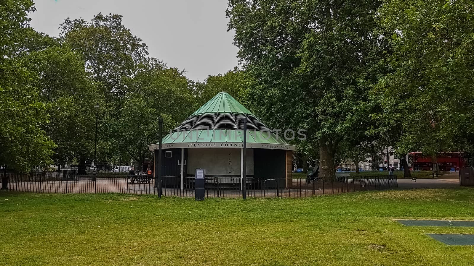London, UK - July 8, 2020: Speakers Corner in Hyde Park by DamantisZ